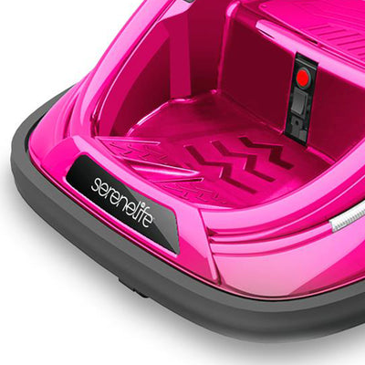Serenelife 360 Degree Spinning Bumper Car w/Adjustable Belt & Controls, Pink