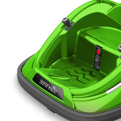 Serenelife 360 Degree Spinning Bumper Car w/Adjustable Belt & Controls, Green