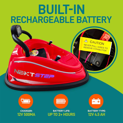 Serenelife 360 Degree Bumper Car w/Adjustable Belt & Controls, Red (Open Box) - VMInnovations