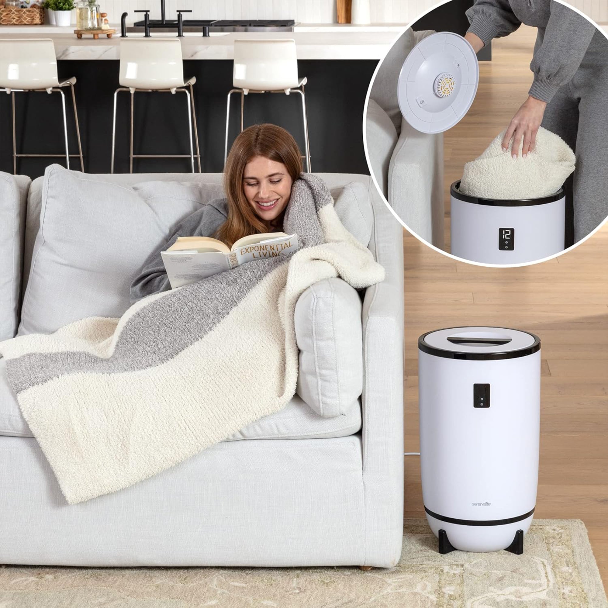 Serenelife Touch Towel Warmer w/Fragrant Disc Holder & LED Ring (For Parts) - VMInnovations
