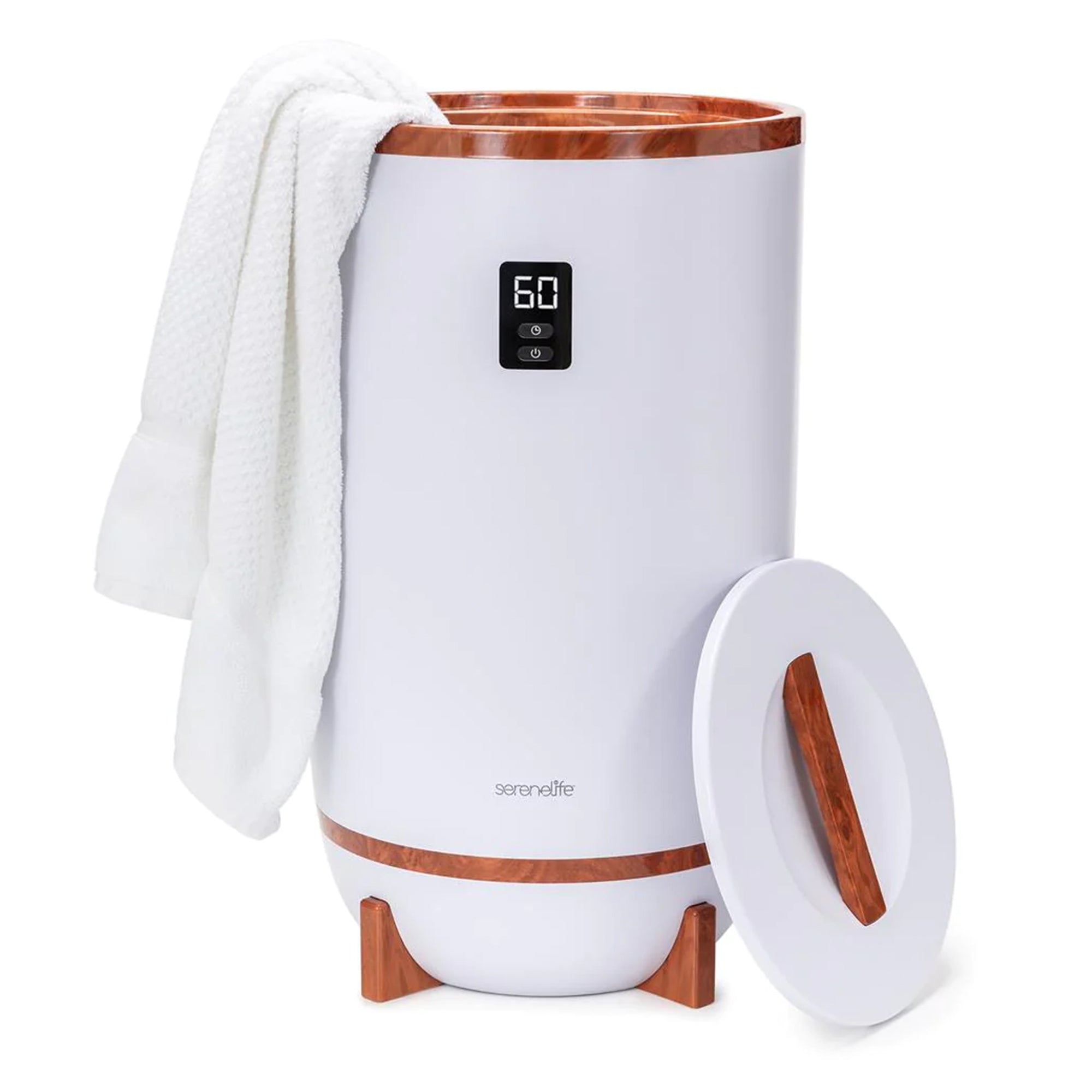Serenelife Towel Warmer w/Fragrant Disc Holder & LED Ring, Cherry (Used) - VMInnovations