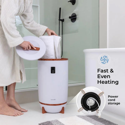 Serenelife Towel Warmer w/Fragrant Disc Holder & LED Ring, Cherry (Used) - VMInnovations