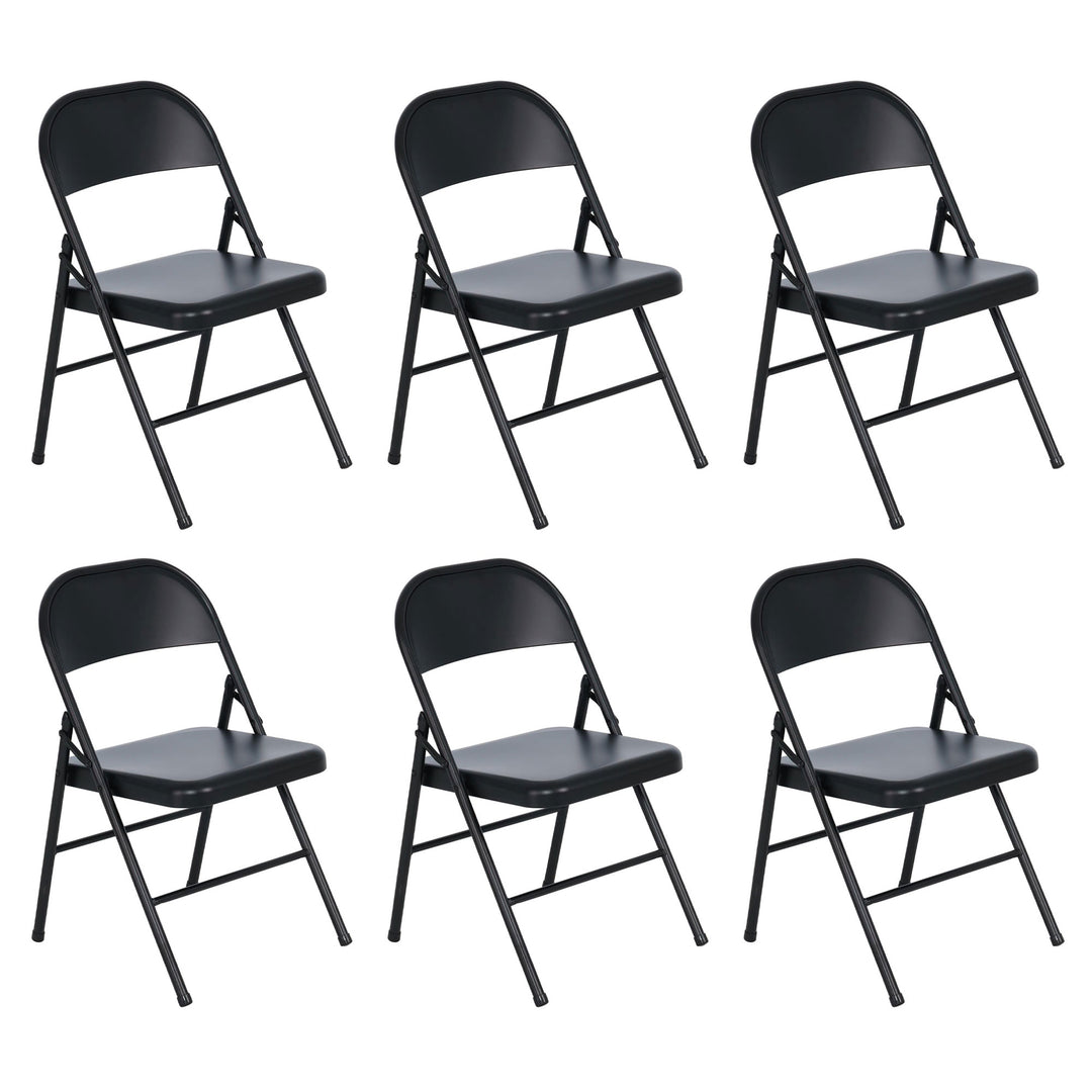 Peakform Steel Folding Chair with Leg Braces and Foot Caps, 6 Pack (Open Box)