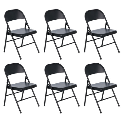 Peakform Steel Folding Chair w/Leg Braces Construction and Foot Caps, 6pk (Used)