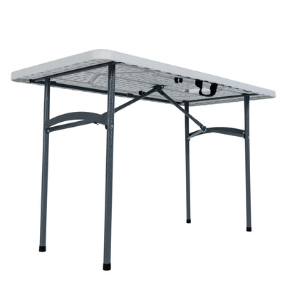 Peakform Compact Indoor or Outdoor Folding Banquet Table, 4 Foot, White - VMInnovations