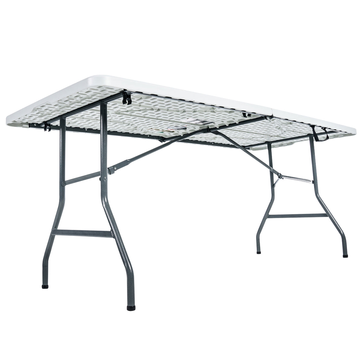Peakform Fold In Half Banquet Table for Indoor Outdoor Use, 6 Ft,White(Open Box) - VMInnovations