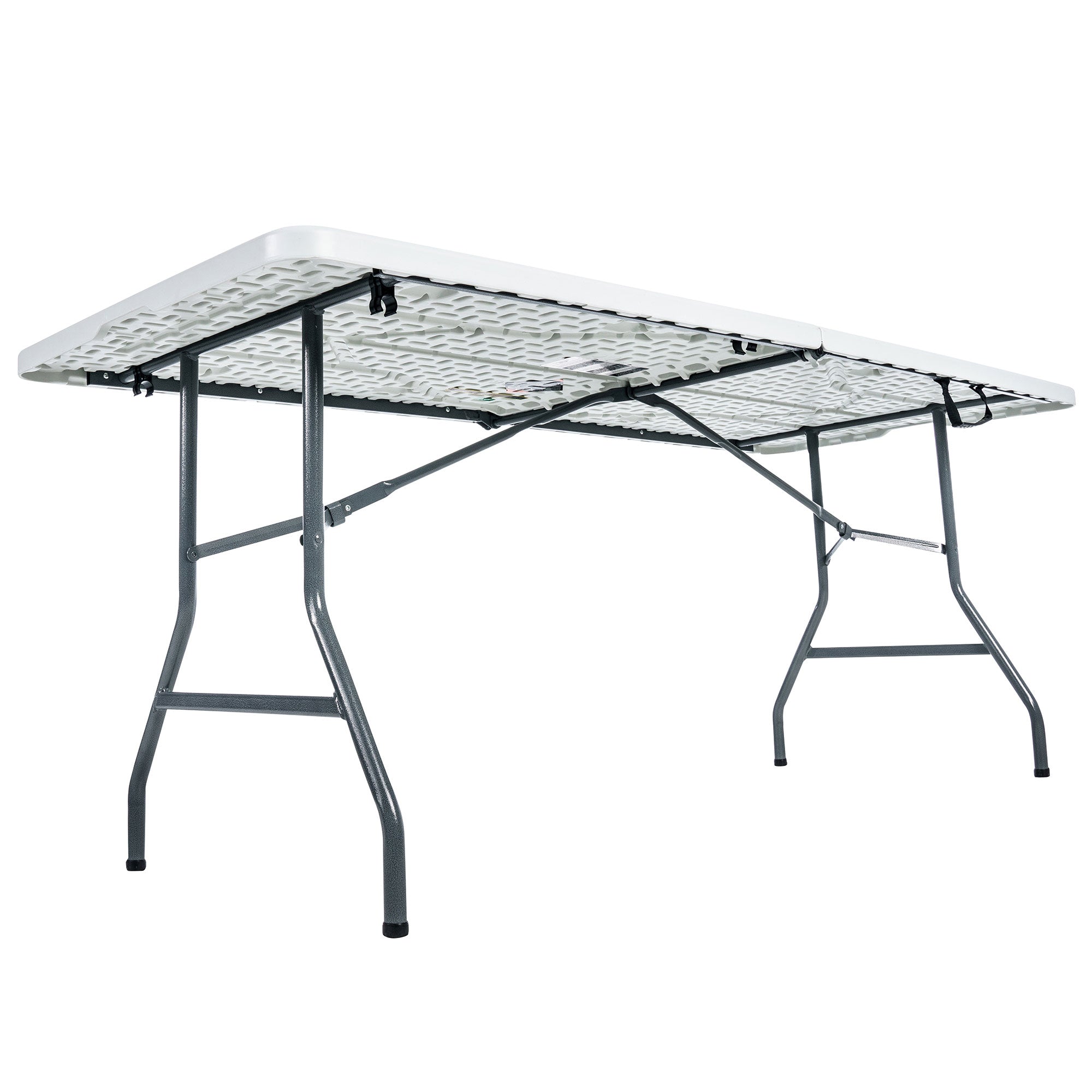 Peakform Fold In Half Banquet Table for Indoor Outdoor Use, 6 Ft,White(Open Box) - VMInnovations