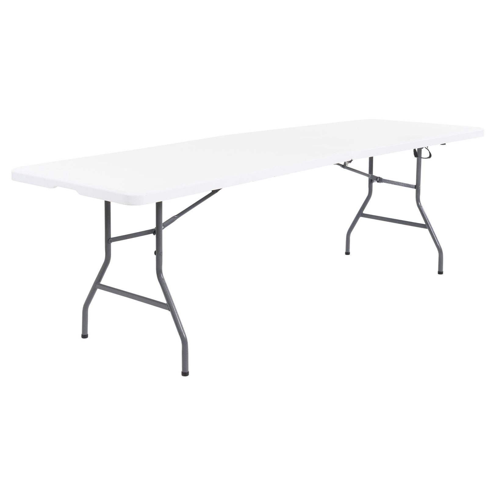 Plastic Development Group 816 Fold In Half 8 Foot Folding Banquet Table, White - VMInnovations