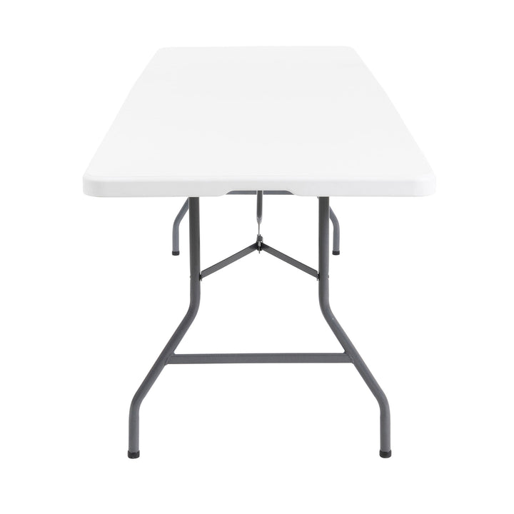 Plastic Development Group 816 8 Ft Fold In Half Folding Table, White (Open Box) - VMInnovations