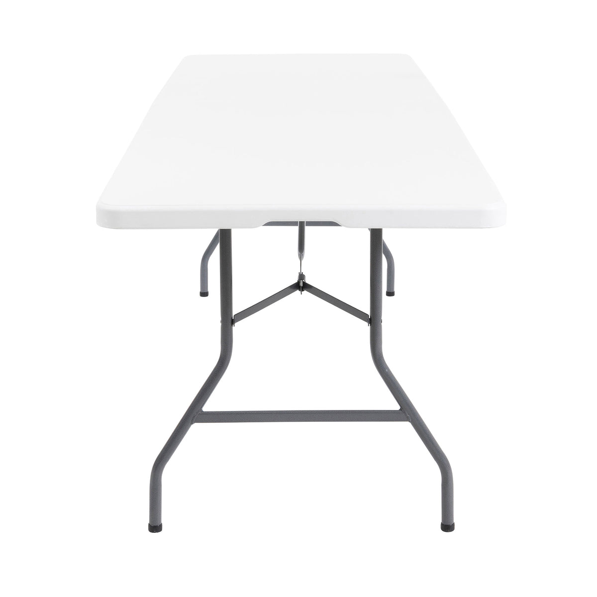 Peakform Compact Fold In Half Banquet Table for Indoor Outdoor Use, 8 Ft, White - VMInnovations