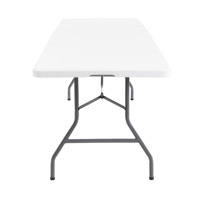 Plastic Development Group Fold In Half 8 Ft Folding Banquet Table, White (Used) - VMInnovations