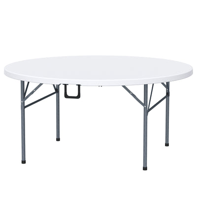Peakform Round Folding Banquet Table for Indoor or Outdoor Use, 60 Inch, White
