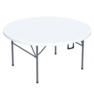 Peakform Round Folding Banquet Table for Indoor or Outdoor Use, 60 Inch, White