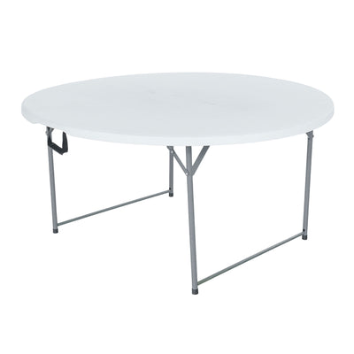 Peakform Round Folding Banquet Table for Indoor or Outdoor Use, 60 Inch, White - VMInnovations