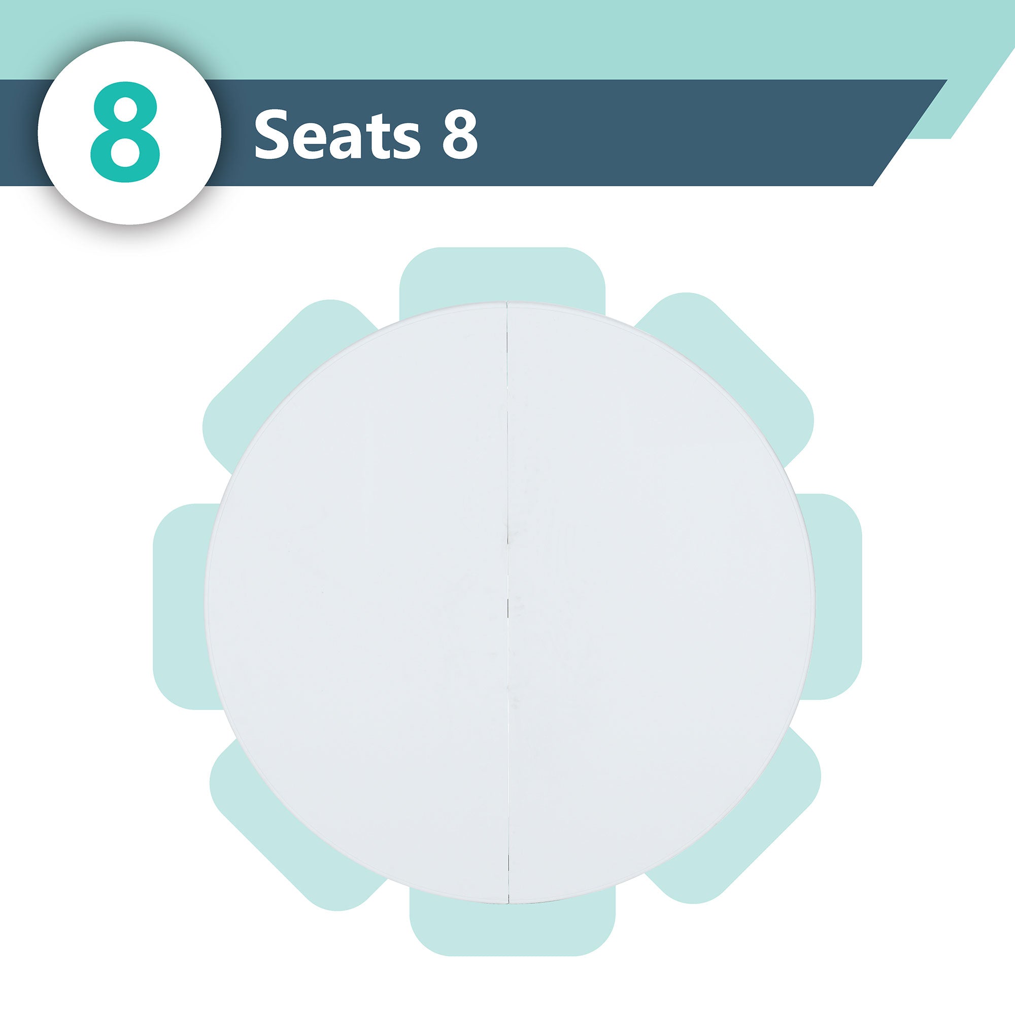 Peakform Round Folding Table for Indoor or Outdoor Use, 60", White (Open Box) - VMInnovations