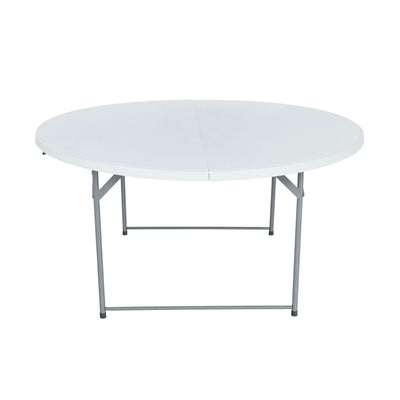Peakform Round Folding Banquet Table for Indoor or Outdoor Use, 60 Inch, White - VMInnovations