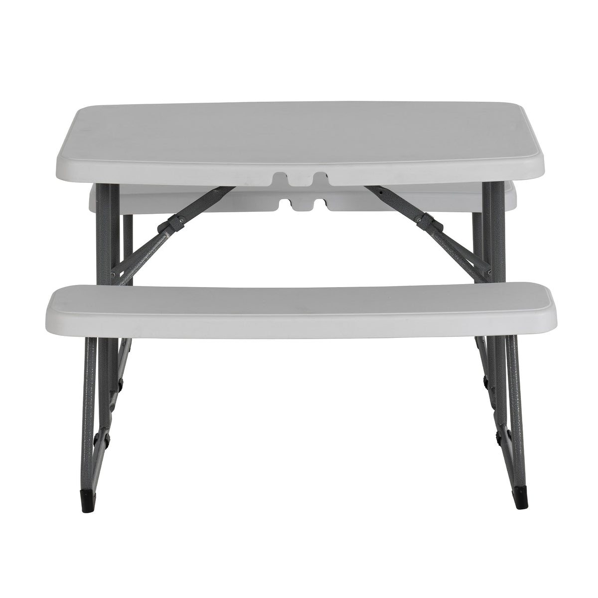 Peakform 37.8" Rectangular Folding Picnic Table Bench Seating, White (Open Box) - VMInnovations