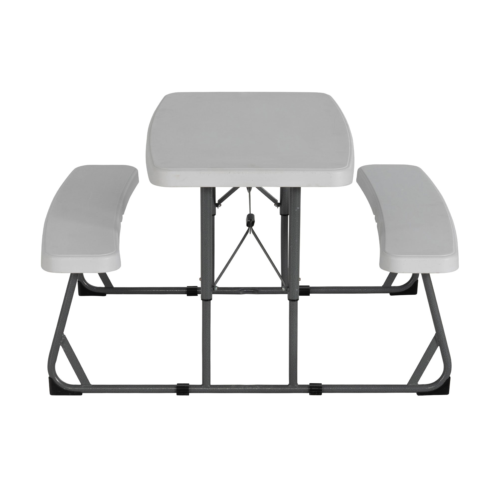 Peakform 37.8 Inch Rectangular Folding Picnic Table Double Bench Seating, White - VMInnovations