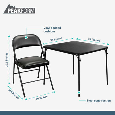 Peakform 5pc Folding Vinyl Tables and Chairs for Home Use & Indoor Spaces (Used) - VMInnovations