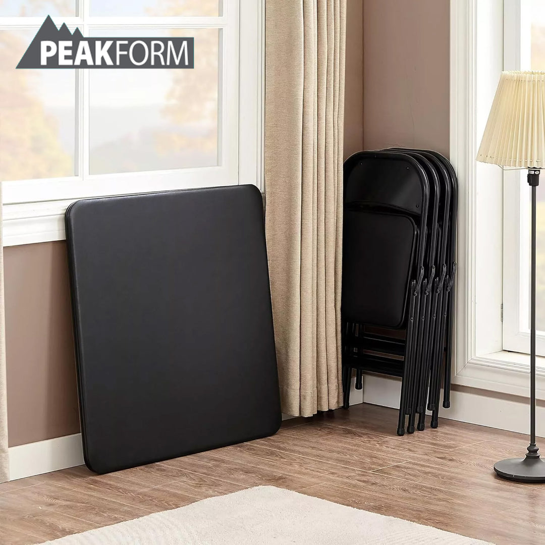 Peakform 5PC Folding Vinyl Tables and Chairs Home Use/Indoor Spaces (For Parts)