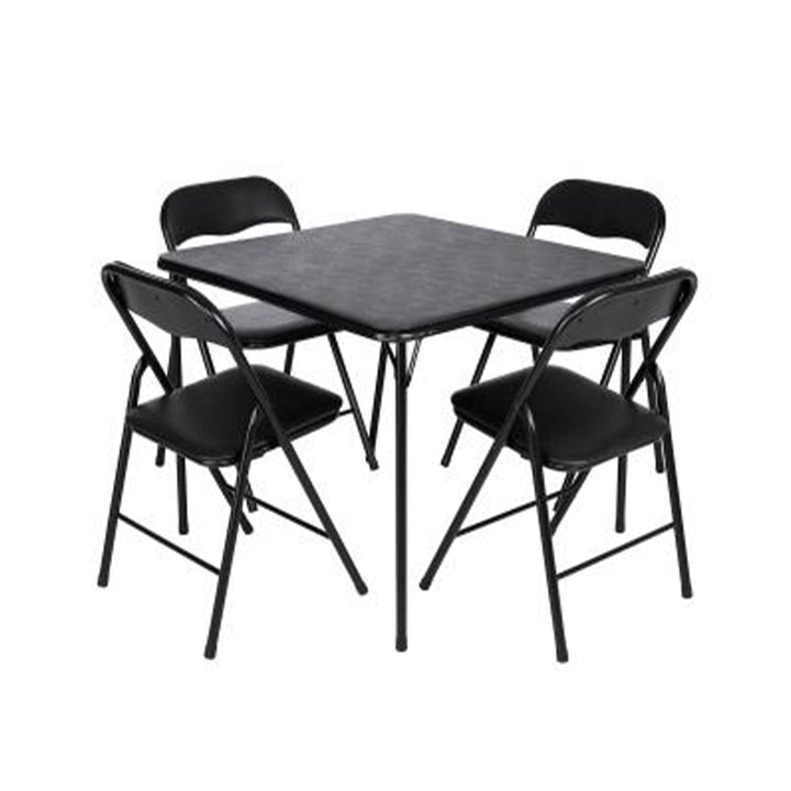 Peakform 5pc Folding Vinyl Tables and Chairs for Home Use & Indoor Spaces (Used)