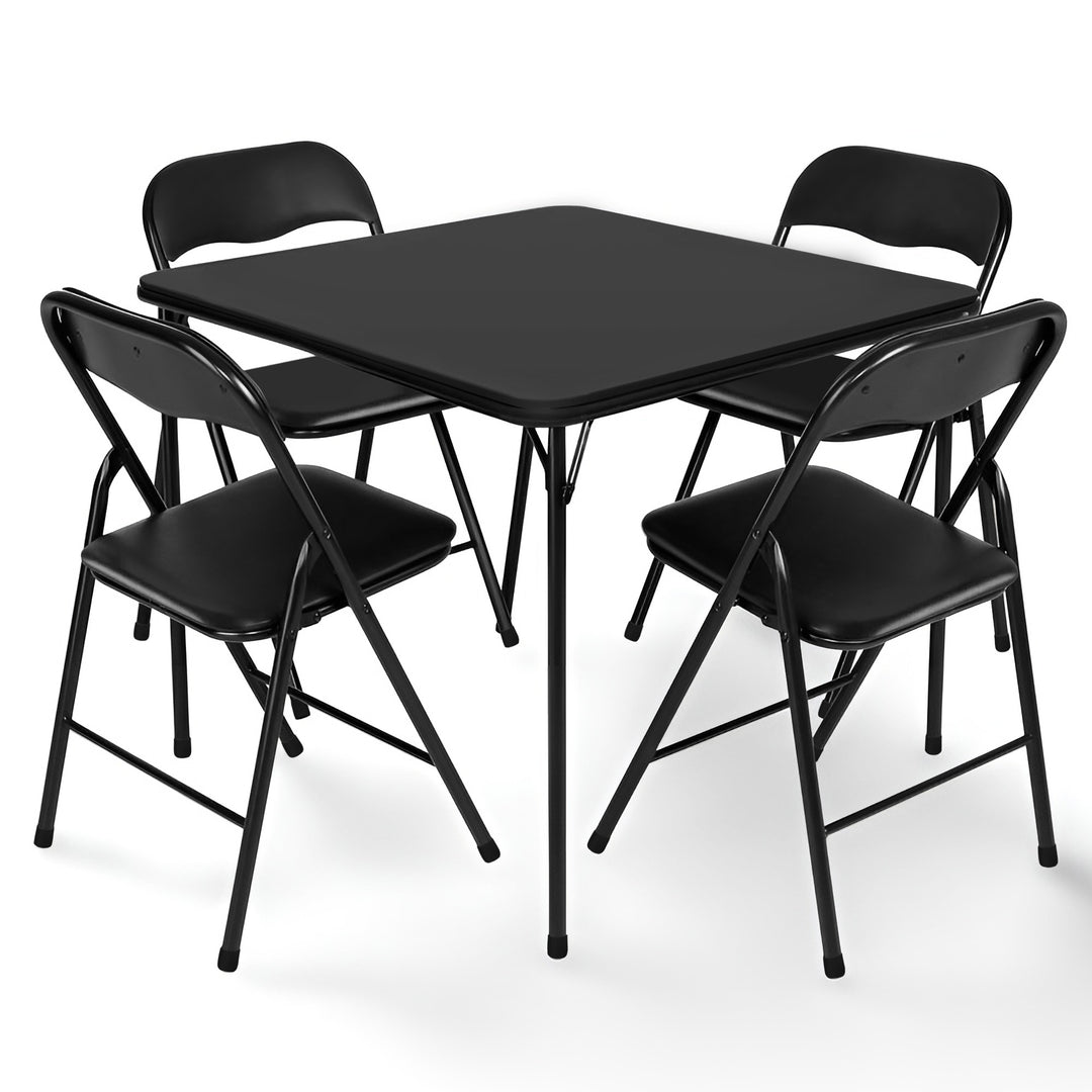 Peakform 5 Piece Folding Vinyl Tables and Chairs for Home Use and Indoor Spaces