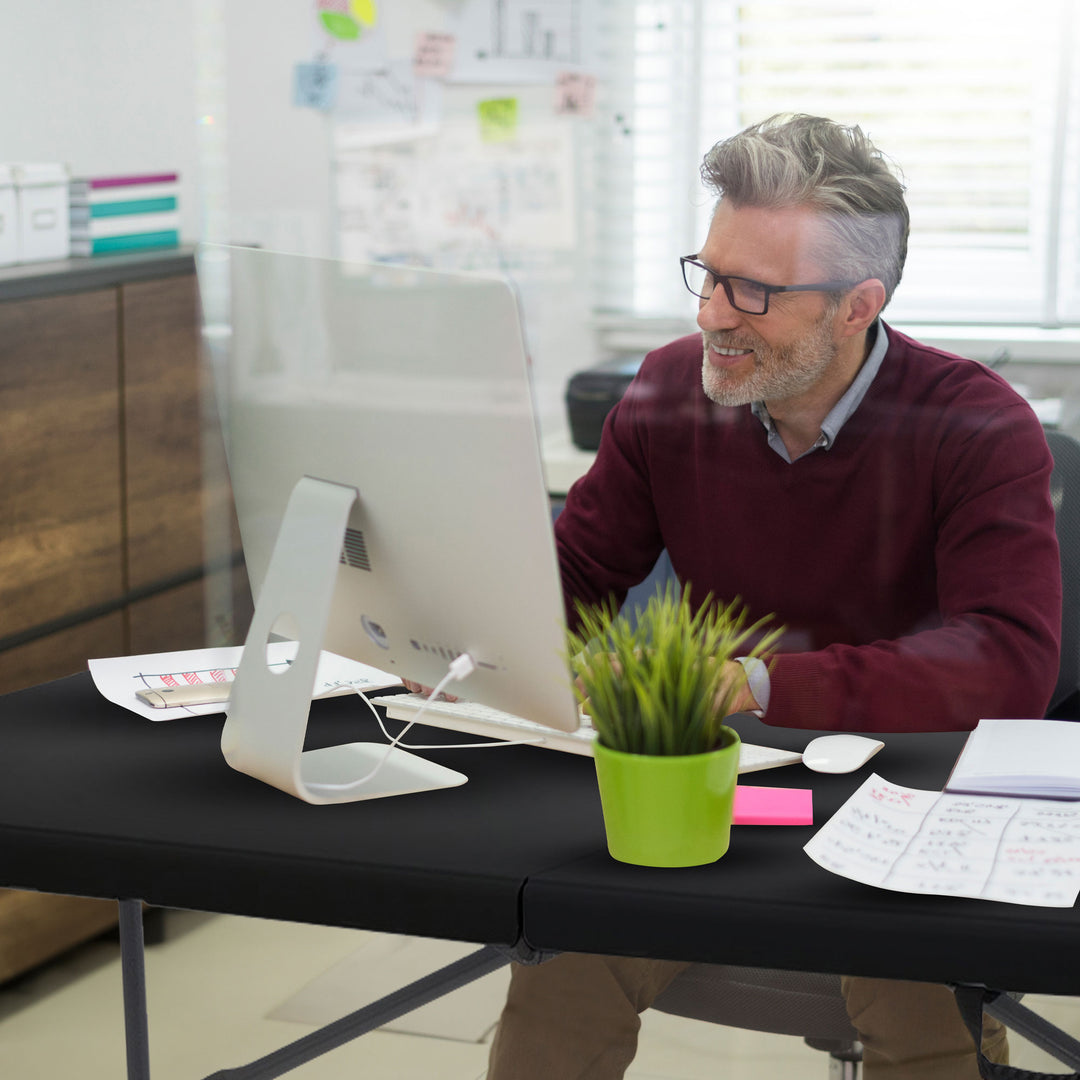 Peakform Fold In Half Banquet Table for Indoor Outdoor Use, 6 Ft,Black(Open Box) - VMInnovations