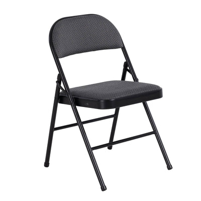 Peakform Folding Vinyl Padded Chair with Comfortable Seat Cushion, 4 Pack, Black - VMInnovations