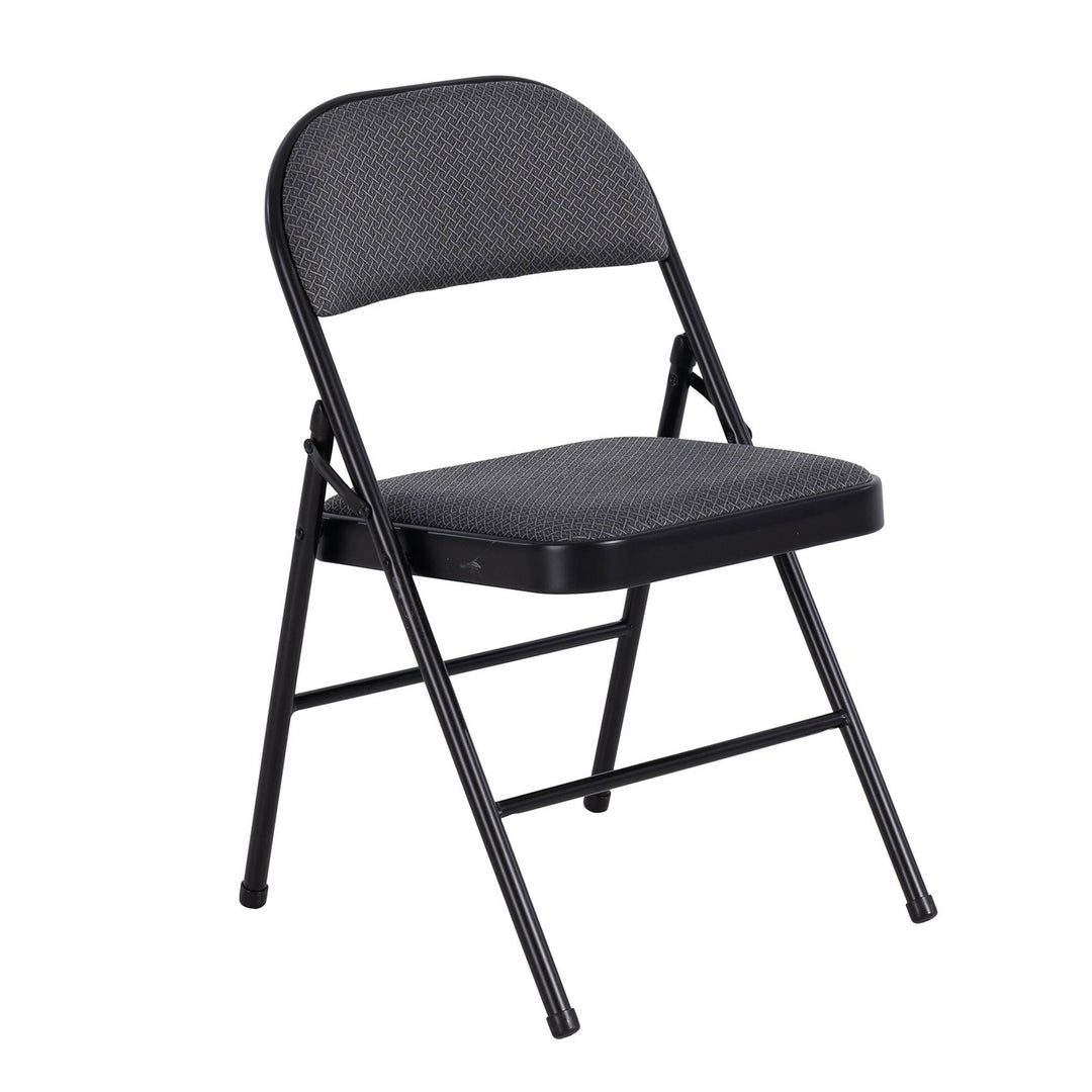 Peakform Vinyl Padded Chair w/Comfortable Seat Cushion, 4pk, Black (Open Box) - VMInnovations