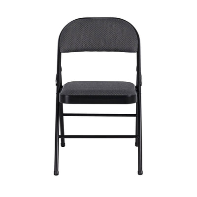 Peakform Folding Vinyl Padded Chair with Comfortable Seat Cushion, 4 Pack, Black - VMInnovations