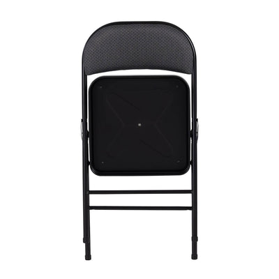 Peakform Folding Vinyl Padded Chair with Comfortable Seat Cushion, 4 Pack, Black - VMInnovations