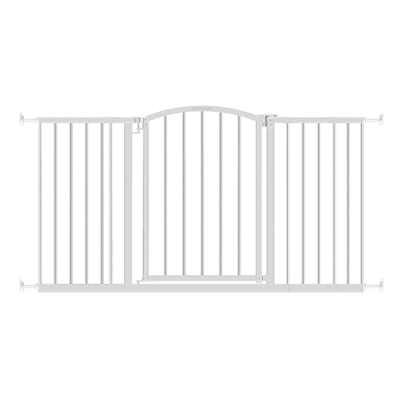 Ingenuity Deluxe Metal Extra Tall Walk Through Arch Dog Gate, White (Open Box)