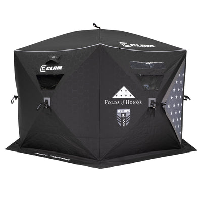 Clam Thermal Shelter 6 Person Insulated Fishing Hub Tent X-600, Black (Open Box) - VMInnovations