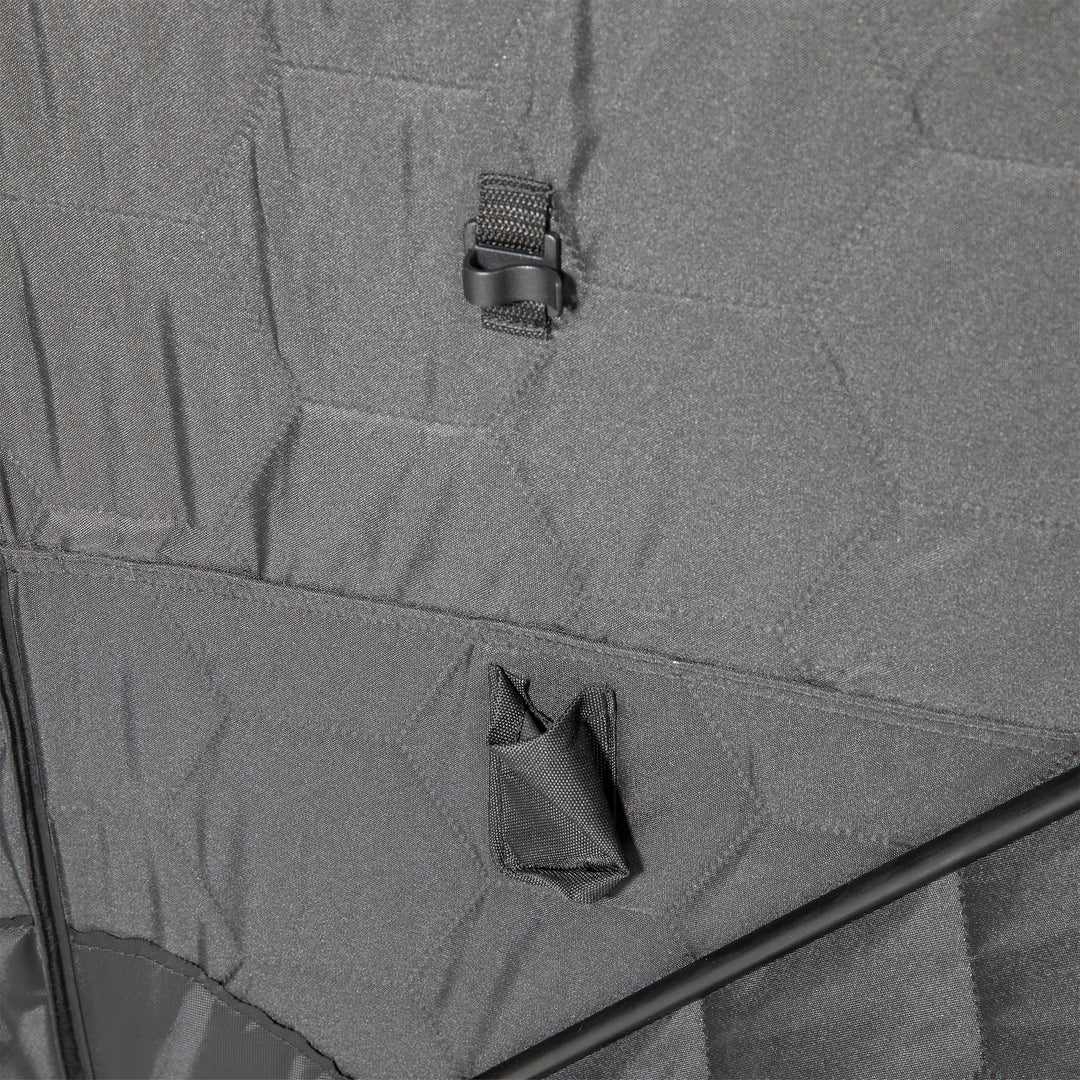 Clam Thermal Ice Shelter 6 Person Insulated Winter Fishing Hub Tent X-600, Black - VMInnovations