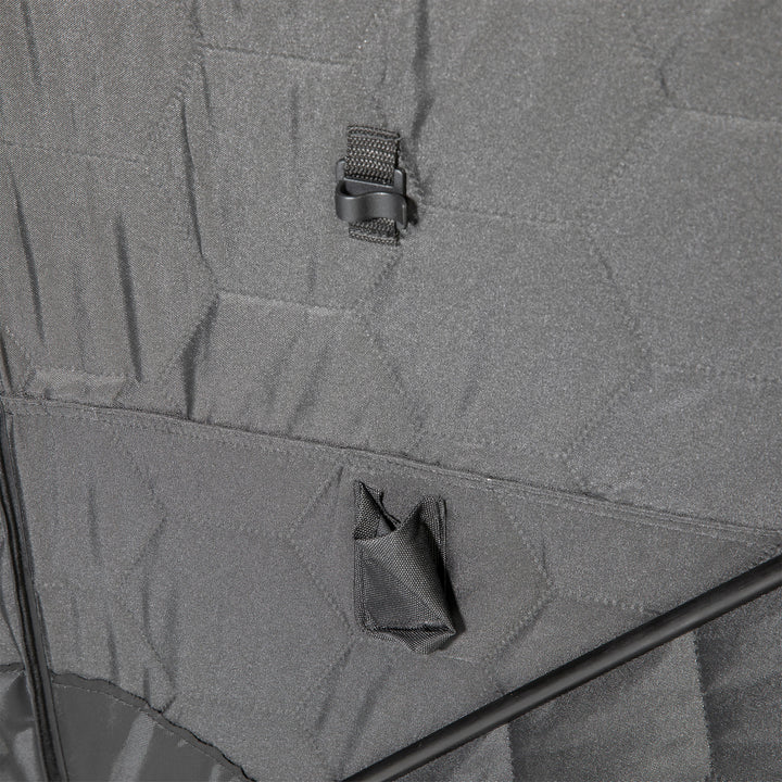 Clam Thermal Ice Shelter 6 Person Insulated Winter Fishing Hub Tent X-600, Black - VMInnovations