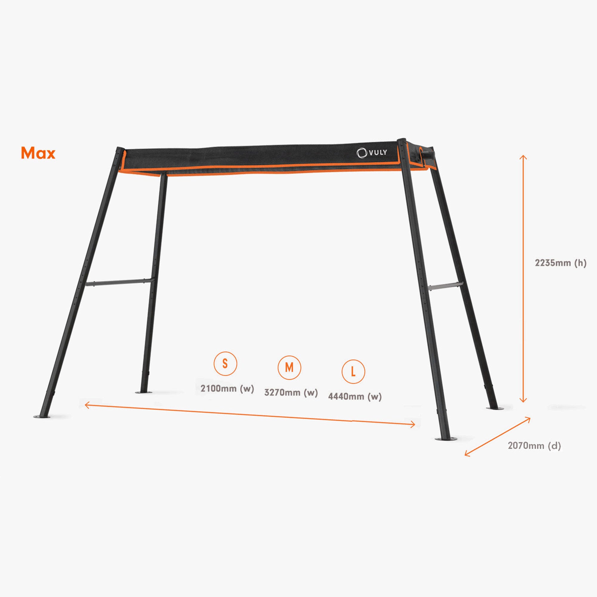 Vuly Large 360 Pro Max Backyard Swing Set Outdoor Kids Jungle Gym w/ Shade Cover
