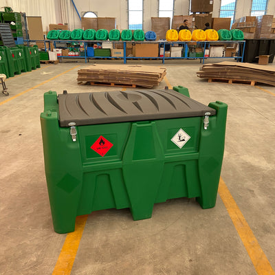 AM-TANK 116 Gal Portable Diesel Tank w/ Electric Transfer Pump & Storage, Green - VMInnovations