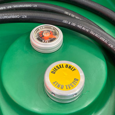 AM-TANK 116 Gal Portable Diesel Tank w/ Electric Transfer Pump & Storage, Green - VMInnovations