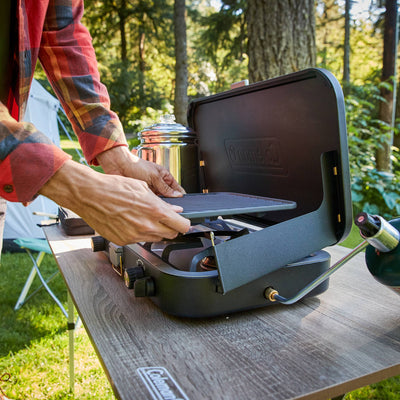 Coleman 1900 Collection 3 in 1 Propane Stove w/Handle and Carry Case (Open Box) - VMInnovations