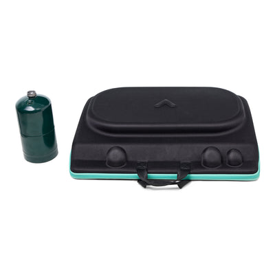 Coleman PEAK1 2 Burner Camping Stove with Matchless Lighting and Cast Iron Grate - VMInnovations