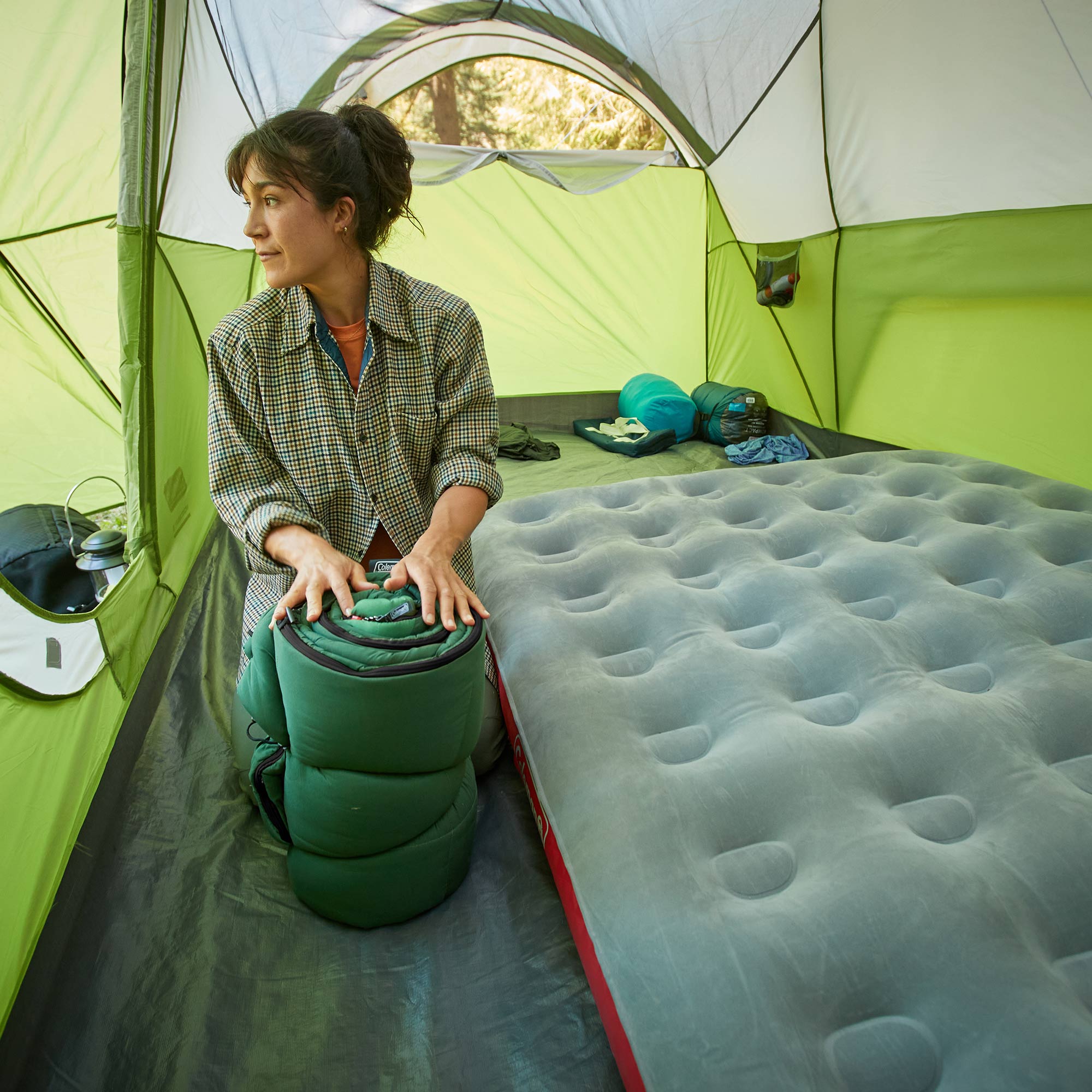 Coleman Bay Cold Weather Sleeping Bag w/ZipPlow & Thermolock, Green (Open Box) - VMInnovations