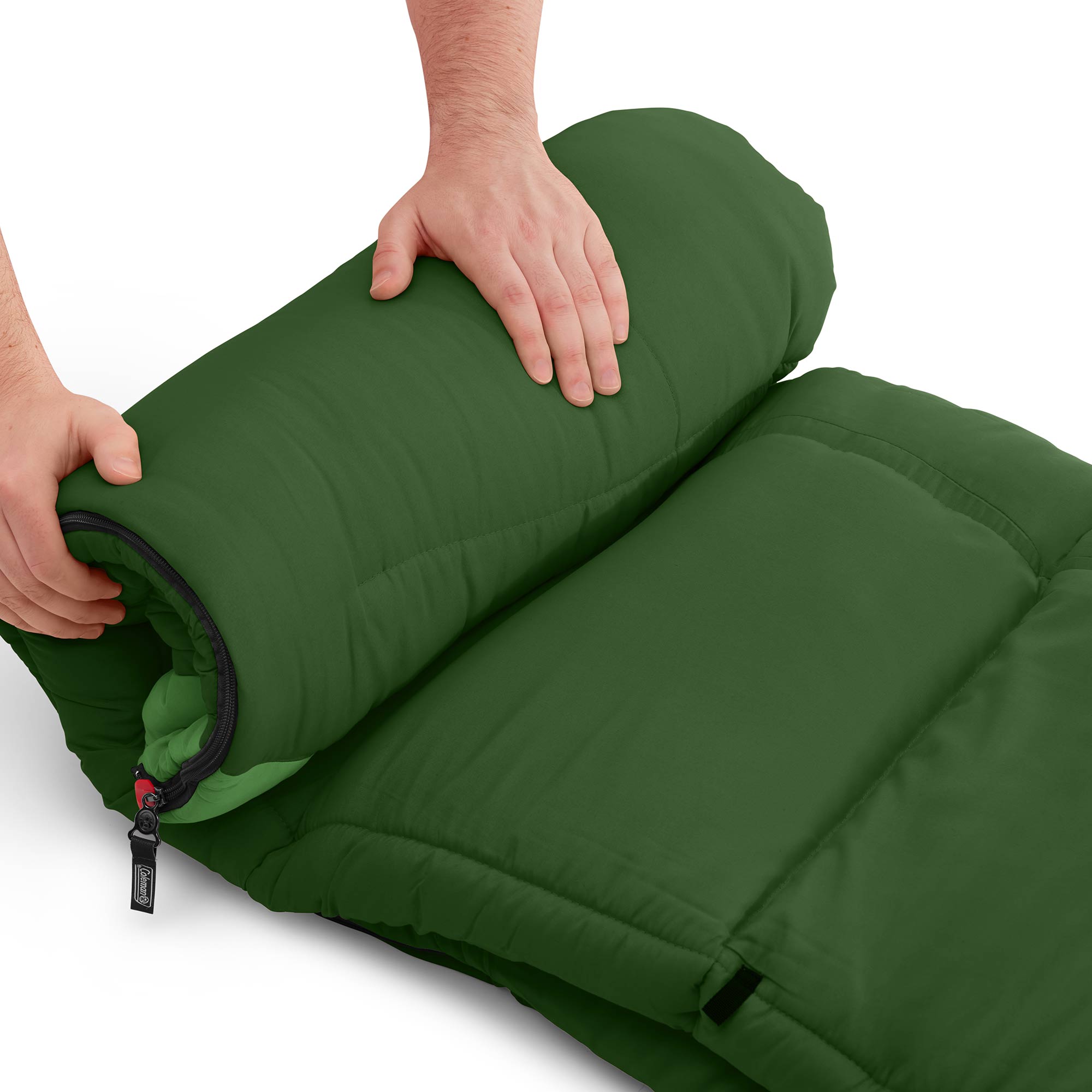 Coleman Bay Cold Weather Sleeping Bag w/ZipPlow & Thermolock, Green (Open Box) - VMInnovations