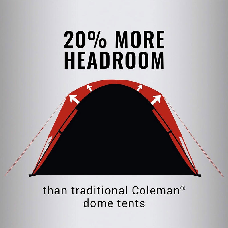 Coleman Skydome 6 Person Camping Tent with Dark Room Technology, Multicolor