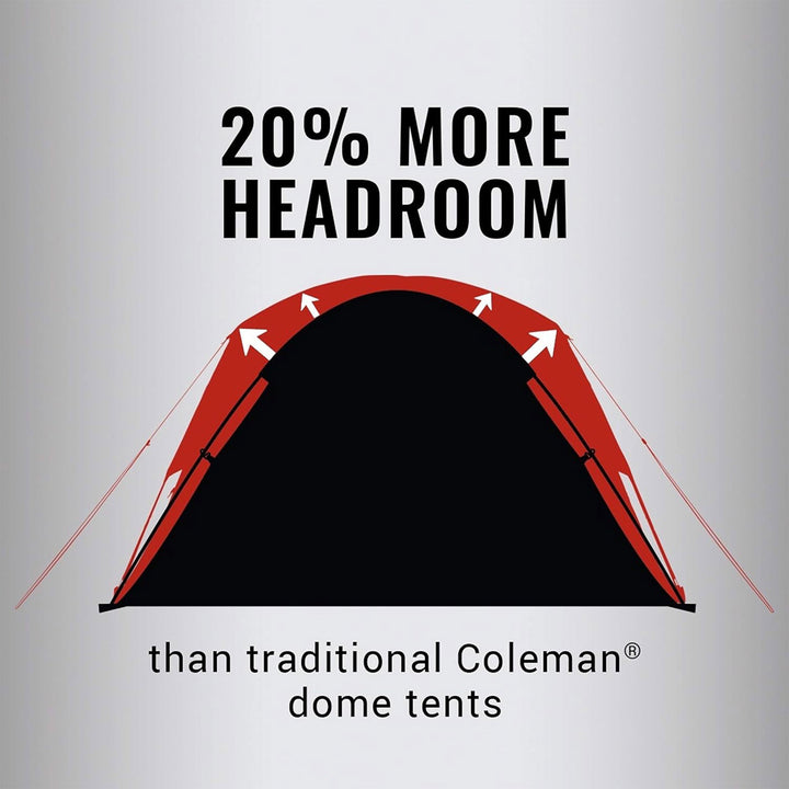 Coleman Skydome 6 Person Camping Tent with Dark Room Technology, Multicolor