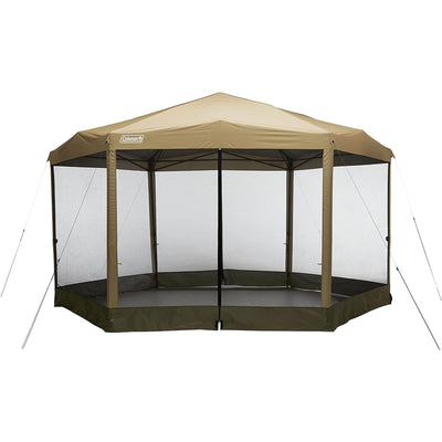 Coleman Back Home 15 x 13 Ft Screen House Instant Setup Canopy Tent, Light Oak