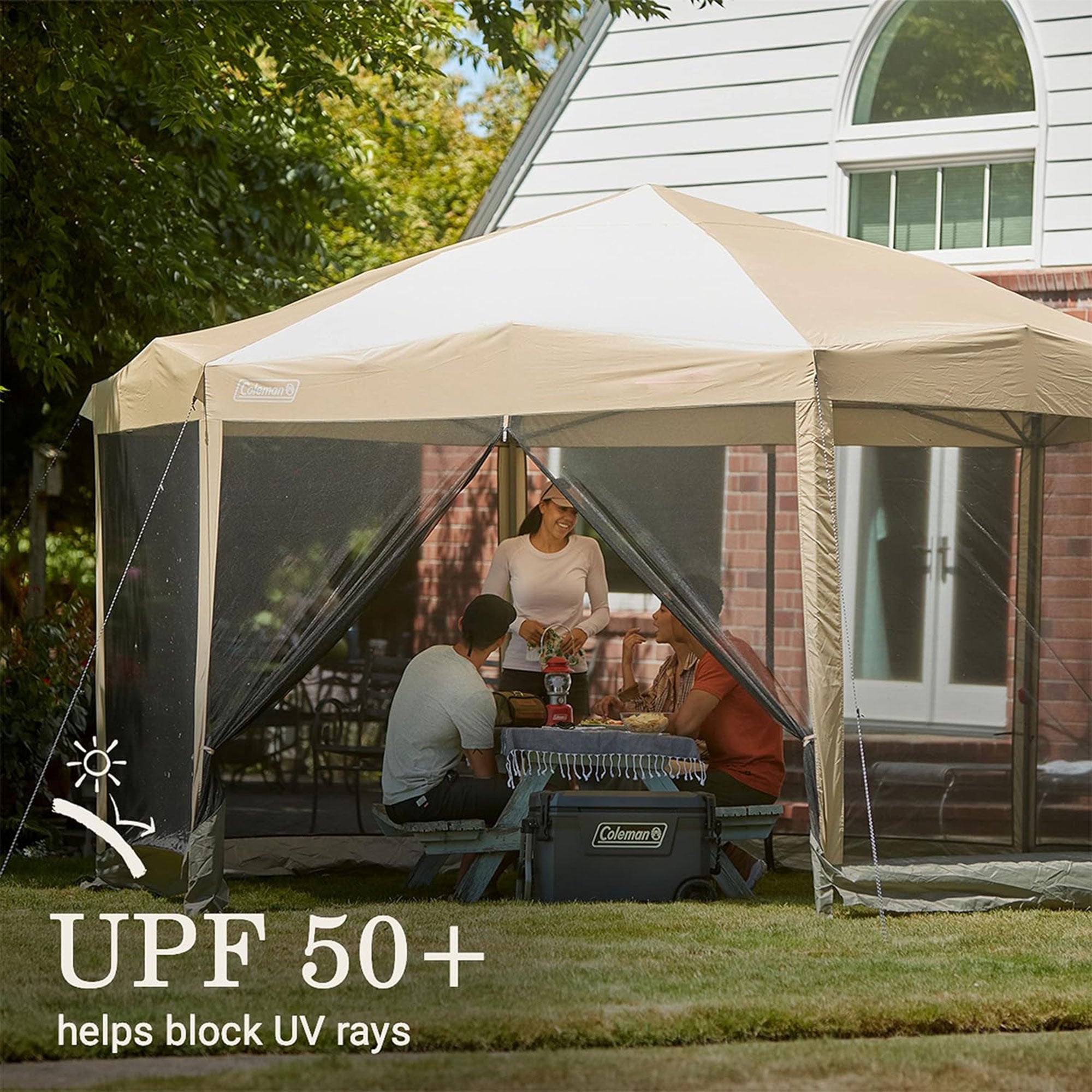 Coleman Back Home 15 x 13 Ft Screen House Instant Setup Canopy Tent, Oak (Used) - VMInnovations
