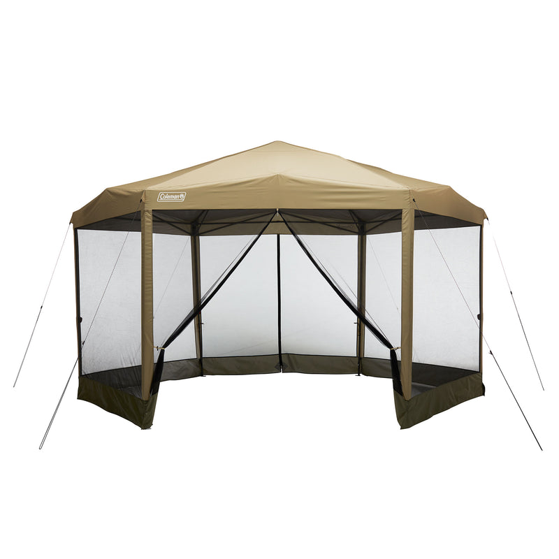 Coleman Back Home 15 x 13 Ft Screen House Instant Setup Canopy Tent, Light Oak