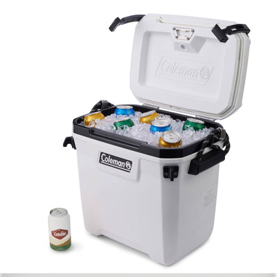 Coleman Convoy Series 28 Quart Cooler with Reflective Rope Handles, White Cloud