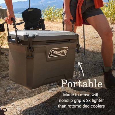 Coleman Convoy Series 55 Quart Cooler with Reflective Rope Handles, Dark Storm