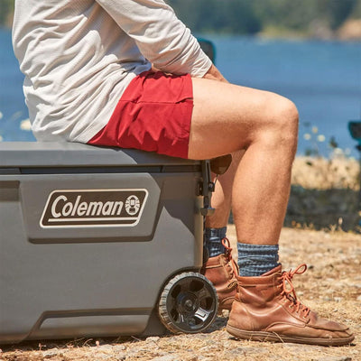 Coleman Series 65 Qt Cooler with Wheels & Metal Handle, Dark Storm (Open Box) - VMInnovations